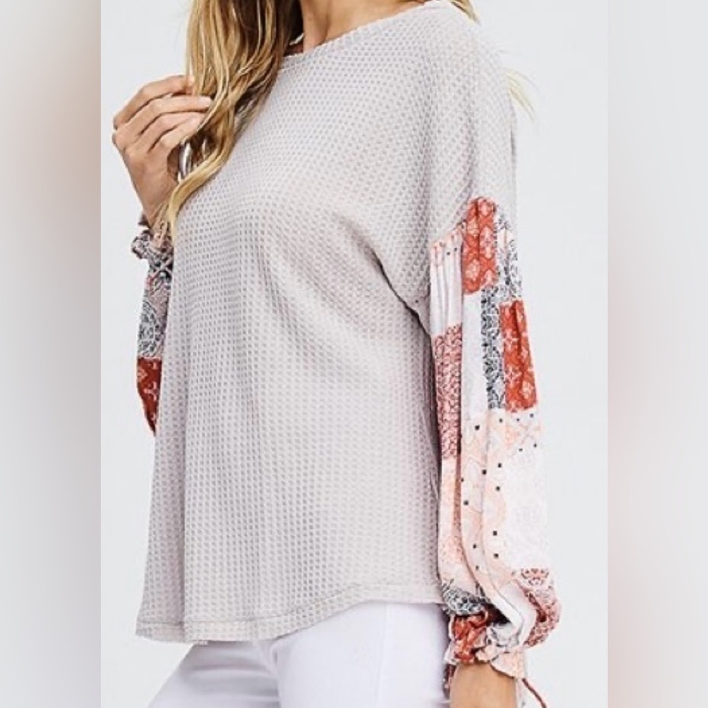 In Loom Women’s Waffle Knit Boho Blouse